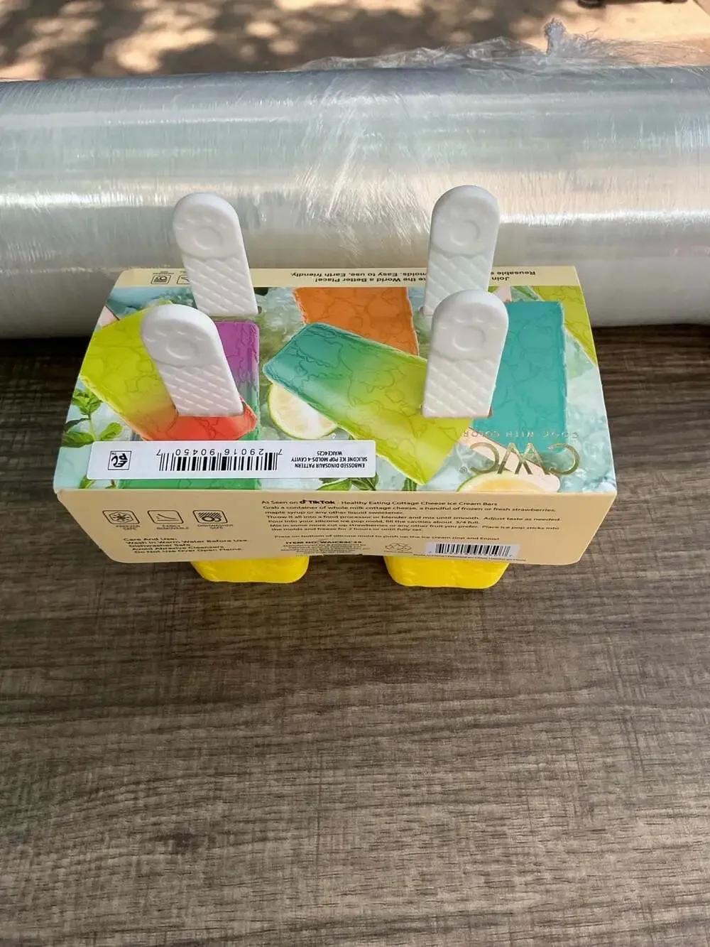 CWC Cook With Color Silicone Ice Pop Molds 4-Cavity Dinosaur Pattern